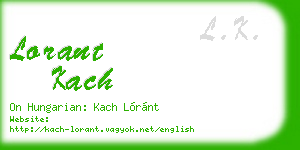 lorant kach business card