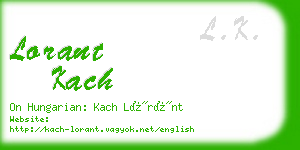 lorant kach business card